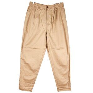 a.n.a. Women's Highest-Rise Tapered Leg Maple Brown Pleated Pants Size 16 NWT